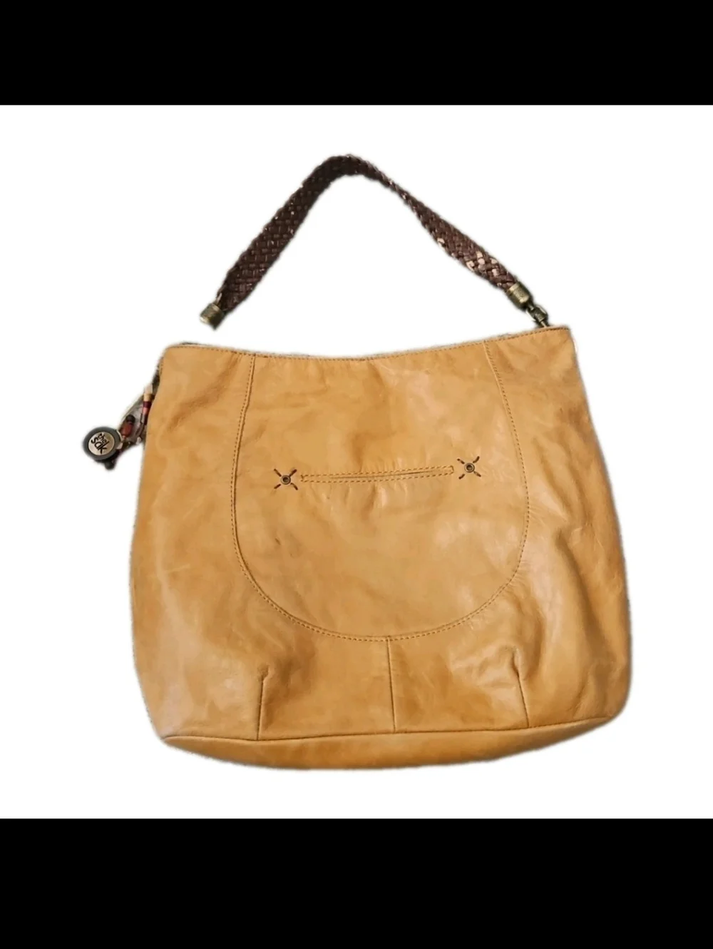 The Sak Beige Indio Leather Hobo Boho Bag